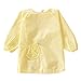 Lovely Girl Smocks Baby Feeding Clothes Baby Bibs Latticed ,Yellow