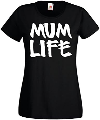 InfiniteTee UK Ladies Mum Life T-Shirt - Womens Thug Mummy Mothers Day Gift Top Her Black (X-Large)
