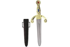 jokeshop Jewelled Dagger in Sheath Pirate Roman Fake Knife Toy Weapon Fancy Dress