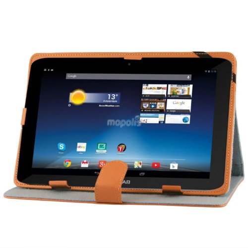 iProtect Kunstleder Tasche für MEDION LIFETAB Schutz Hülle Case mit Stylus PEN für E10320 MD98641 10,1 Zoll braun - 2