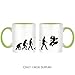 Produktbild Evolution of a Ninja Design bicolor Tasse Becher mit Licht grün Griff und innen