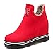 Produktbild SHOWHOW Damen Warm Nubuk Plateau Unsichtbar Erhöhung Kurzschaft Stiefel Rot 38 EU