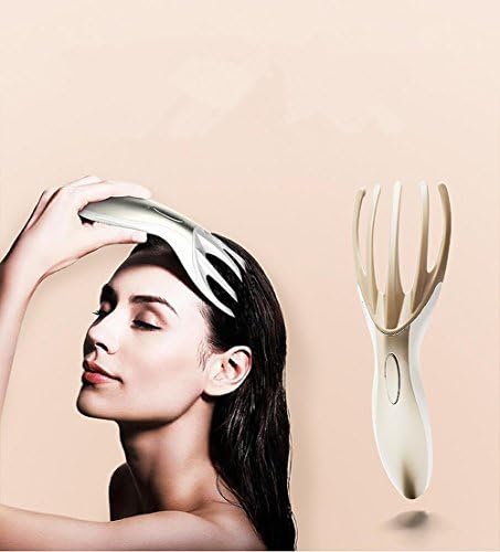 GPF Mini Multi-Function Electric Head Massager Portable Vibration Massage Comb, white gold