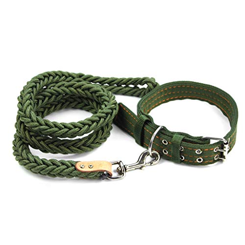 Preisvergleich Produktbild LSLMCS Heimtierbedarf Hundekette Hyäne Mittelgroß Und Groß Hundehalsband Leine Hund Tau Schlittenhunde Golden Samo Wolf, Hundehalsband, Seillänge L: 1,25 M, XL: 1,2 M (Farbe : Grün, größe : L)