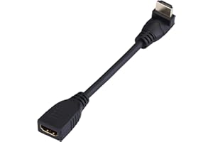 LARRITS Kabel przedłużający HDMI 2.0 o wysokiej prędkości 15 cm męski na żeński 4K 60 Hz z kolankiem kątowym 90 stopni do telewizora 4K Fire Stick PS4 Xbox 360 Xbox One odtwarzacz Blue-ray