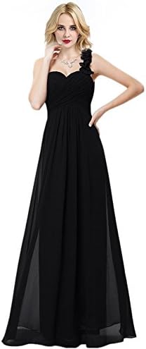 women's wedding party dress evening bridal bridesmaids birthday single shoulder strap flowers banquet sleeveless backless chiffon pleated long dresses . 13 . us6