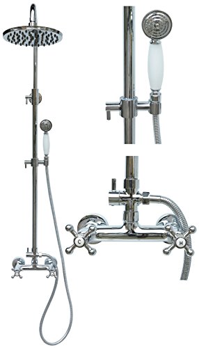 Nostalgie Retro Duschset Dusche Set Brause Set Arles in Chrom