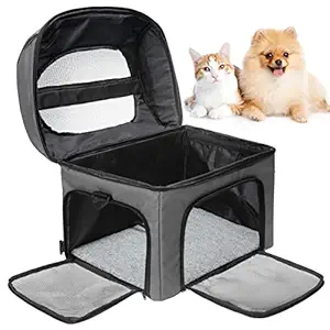 Large Cat Carrier - Airline Approved Pet Travel Carrier Bag for Cats Small Dogs, Soft Sided Collapsible Backpack or Diagonal Bag