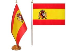 Flaggenfritze Tischflagge Tischfahne Spanien mit Wappen - 15 x 22 cm