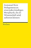 Image de Prolegomena zu einer jeden künftigen Metaphysik, die als Wissenschaft wird auftreten können (Recla