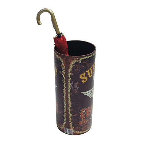 Mobili Rebecca® Regenschirmständer Schirmhalter Ständer Mdf Canvas Braun Vintage Wohnkultur (Cod. RE4831) - 2