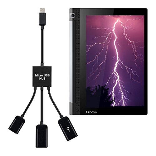 kwmobile 3in1 Micro USB OTG Hub Adapter für Lenovo YOGA Tablet 3-10 – Mikro USB Verteiler in Schwarz - 5