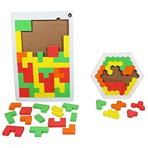 ButterflyEduFields Brain Games Tangram Jigsaw Puzzles for Kids Age 4 5 6 Boys Girls | Foam-Made Pattern Blocks, Birthday Gifts for Kids Made in India Toys