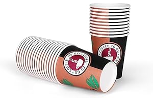 Inoverse 1000 sztuk papierowych kubków, jednorazowych kubków do kawy na wynos, 300 ml, kubki do kawy na wynos, 300 ml, cienkie kubki do herbaty, kubki jednorazowe, papierowe kubki do kawy na wynos,
