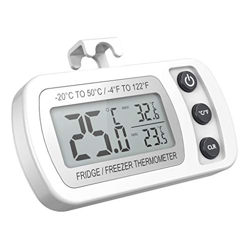 Preisvergleich Produktbild Altsommer Digitales Kühlschrank Thermometer, Mini Gefrierschrank Thermometer, Kühlschrank mit Gefrierfach, LCD Display, / Schalter + Max / Min Aufzeichnung für Küche, Zuhause, Restaurants, Bars