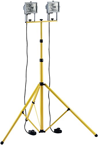 Brennenstuhl Stativ für Baustrahler Brobusta / Teleskop-Stativ für Fluter (inkl. Trägerteil für 2 Strahler, höhenverstellbar bis 3 Meter) Farbe: gelb - 4