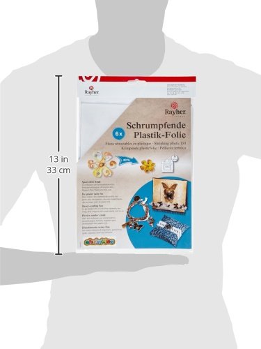 RAYHER – 89595701 – Schrumpfende Plastikfolie, 262x202mm, SB-Btl 6Stück, frost - 2