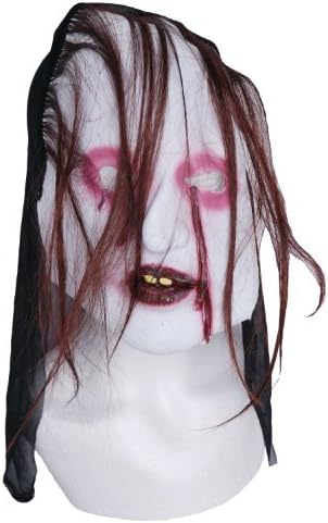 Zombie Rubber Face Mask Bloody Eyes Brown