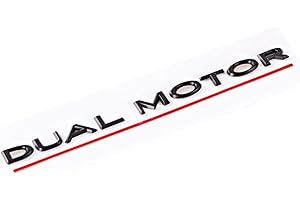 CKPEOR 3D Alloy Dual Motor Badge Sticker Car Emblem Badge Decor Compatible avec Tesla Model 3 Y X S,Noir