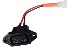 E-Trendo D-Type Female Charger Socket for Electric Scooter, Scooty | 23cm Length | Compatible with Okinawa Type with Wire and Coupler