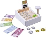 Medidas: 13 x 16 x 10 cm Caja registradora Incluye escáner - Dinero y Tarjeta de Crédito juguete - En madera- Medidas: 13 x 16 x 10 cm