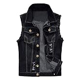 Material : Baumwolle GreatestPAK Herren Neu Jeans Weste Freizeit Cowboyjacke Ärmellose Oberteile