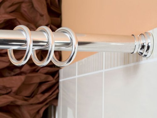 ALU Duschvorhangstange Chrom 70 – 120 cm Silber Teleskopstange Klemmstange NEU - 2