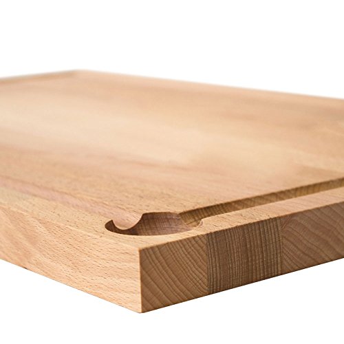 NATUREHOME Schneidebrett mit umlaufender Saftrille 58 x 36 cm Buchen-Holz Tranchierbrett Küchenbrett - 7