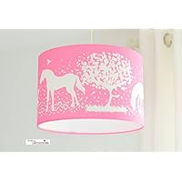Lampenschirm - Pferde Rosa - 35cm - Wunschfarbe und Größe auf Anfrage