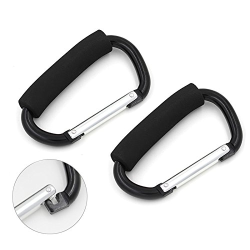 Preisvergleich Produktbild 2 große Karabinerhaken Kinderwagen Buggy Kinderwagen Clip Haken Einkaufstasche Halterung – 14 cm