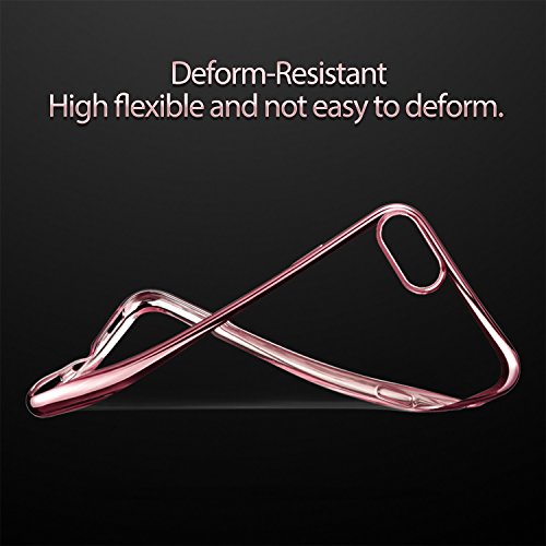 Funda iPhone 8  iPhone 7  ESR Funda Transparente Suave TPU Gel  Ultra Fina   Protecci  n a Bordes y C  mara   Compatible con Carga Inal  mbrica  Enjaca Perfecta para Apple iPhone 7 Nuevo iPhone 8 4 7  2017 -Oro Rosa