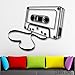 Produktbild guijiumai Musicassette Wandtattoo Musik Retro Vintage Wandaufkleber Remoavble Kunstwandhauptdekoration Tapete Für Bett schwarz 42x53 cm