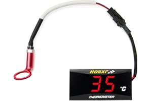 Termómetro de cabeza de cilindro norxi Termómetro del motor con adaptador de sensor de sonda de 10 mm y 14 mm (Rojo, 14 mm)