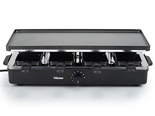 Tristar Raclette Duplex Grill Plate 8 Pans, Black