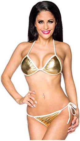 Shiny Triangle Bikini in Metallic XS