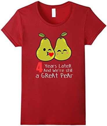 Women's 4th Wedding Anniversary Shirt Gifts Funny Couples T-shirt Medium Cranberry