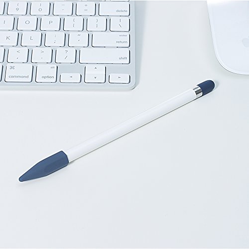 [4-Pack] FRTMA für Apple Pencil Kappe / Apple Pencil Spitze Kappe / Lightning Kabel Adapterhalter / Apple Pencil Kappenhalter für iPad Pro Bleistift, Mitternachts Blau - 3