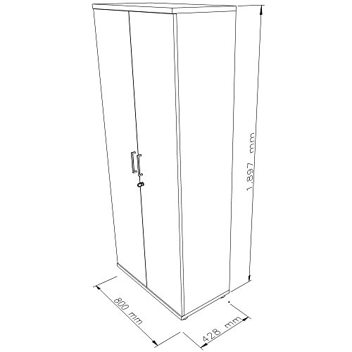 PROFI Aktenschrank abschließbar 5 OH Weiß Schrank Büroschrank Flügeltürenschrank - 