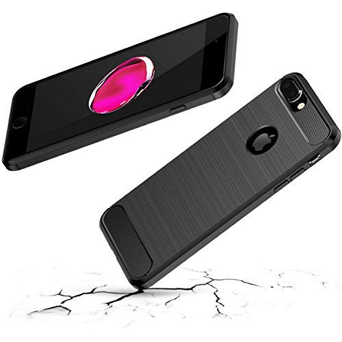 iPhone 6 Plus / iPhone 6s Plus Case, OWM Ultra Light Slim Shockproof Silicone TPU [Brushed Grip] Protective Case Cover Skin for Apple iPhone 6 Plus / iPhone 6s Plus Case and [FREE Screen Protector] (Black)