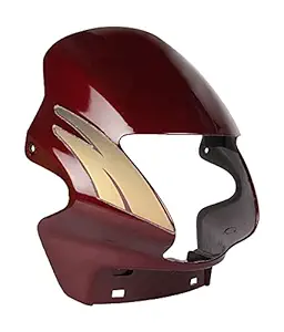 ARYAN TRADING CO Headlight Visor for Passion Plus (W,RED-Golden)