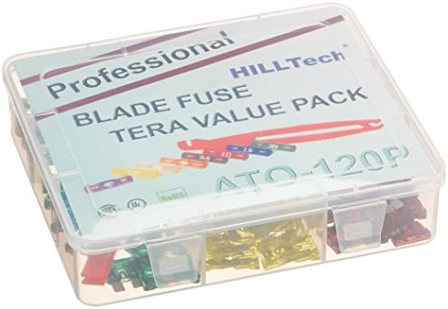 US Grade 120 PCS w/Puller Fuse Kit Set Assorted, 3A, 5A, 7.5A, 10 A, 15 A, 20 A, 25 A, 30 A ATO-120P (includes : 8 Ratings with 15 pcs each plus Puller/Extractor) ATO-120P