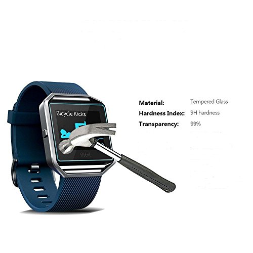 Fitbit Blaze temperiert Glasschutz, [2 Pack] KIMILAR Premium HD Clear Folie / Ultra High-Definition-unsichtbar und Anti-Blase-Crystal-Schild - 4
