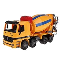 Sharplace Toy Construction Vehicle Truck Friction Cement Mixer Large Size - Yellow, as described