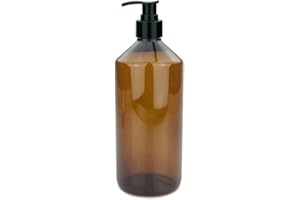 mikken 1 Distributeur de Savon 1000 ML Distributeur de Lotion en Plastique Marron de qualité Alimentaire avec étiquette