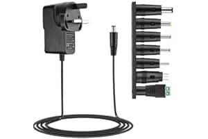 HNW 5V 2A Power Supply,Universal Power Adapter AC Adapter 100-240V 50 60hz with 7 Tips DC Power Supply AC Charger for LED Strip Lights,CCTV Cameras, TV Box,Router,Speakers,Android Tablet