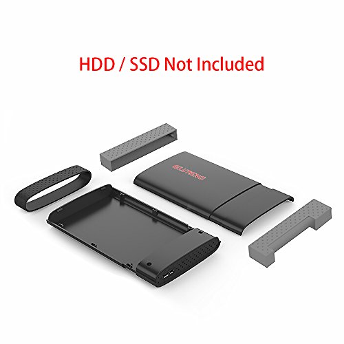 ELUTENG Festplattengehäuse 2.5 Zoll Externes Festplatten Gehäuse USB 3.0 für 7 & 9.5 mm 2.5” SATA HDD SSD Hard Drive Enclosure 2TB 5Gbps External HDD Gehäuse - 2