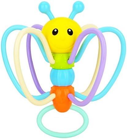 Wealtg Kids Bee Rattles Puzzle Hand Ball Environmental Protection can be High Temperature Sterilization Toys for More Than Three Months Baby.