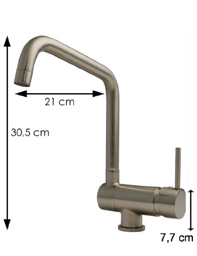 Burgtal 10116 K-14-E Fiore Einhebel Spültisch Armatur Unterfenster Edelstahl - 4