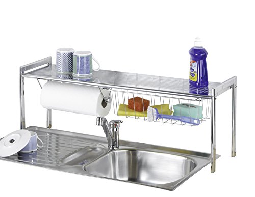 Wenko 2015010100 Spülbeckenregal Exquisit – mit Küchenrollenhalter, Chrom, 93 x 30 x 21.5 cm - 2