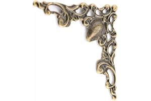 Mioaoa 30 Pcs Antique Edge Corner Decorative Protectors, Scrapbooking Albums Embellishment Photo Frame Jewelry Box Decorative Corner (Antique Bronze)